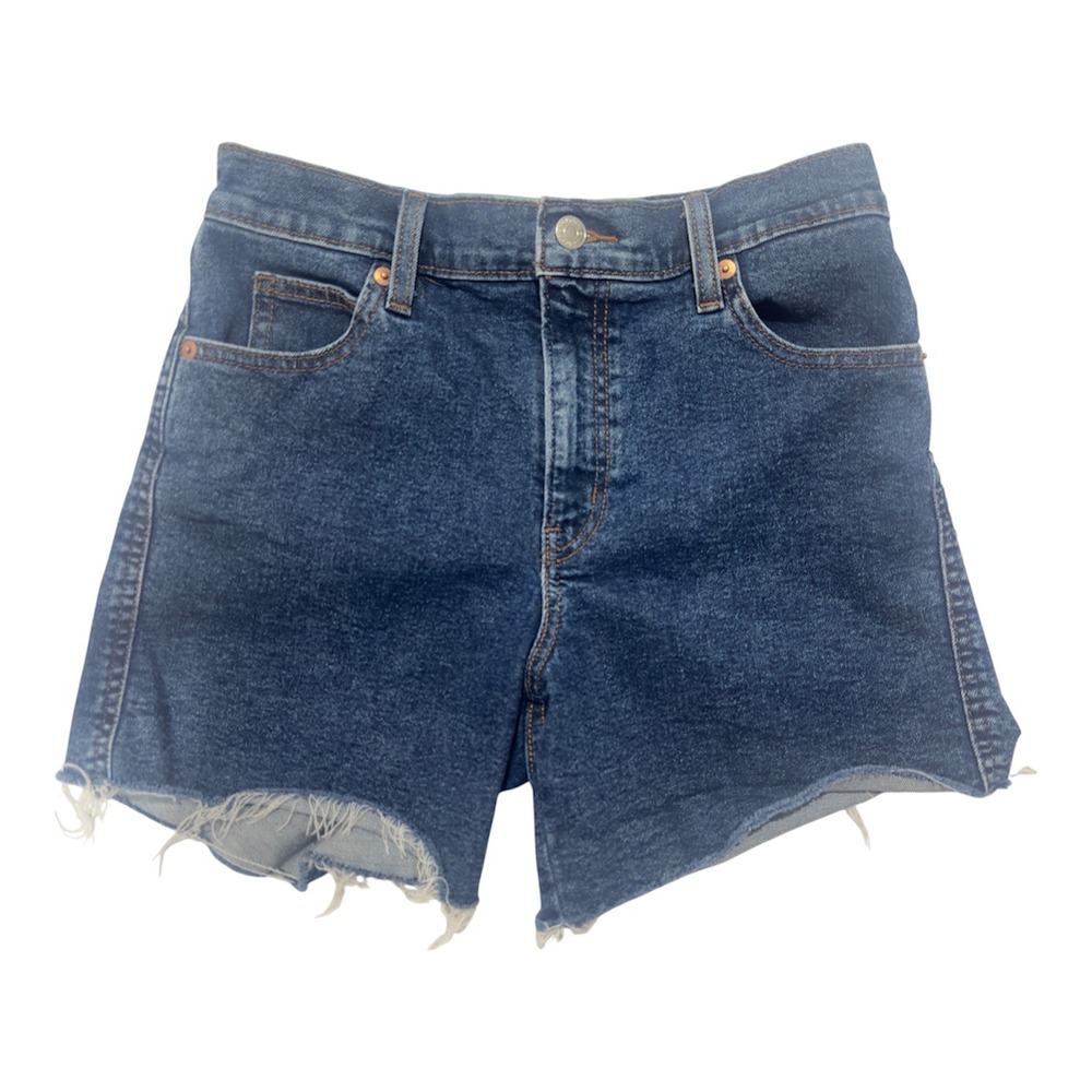Signature by Levi Strauss Women Heritage High Rise Dark Wash Cut Off Jean Shorts